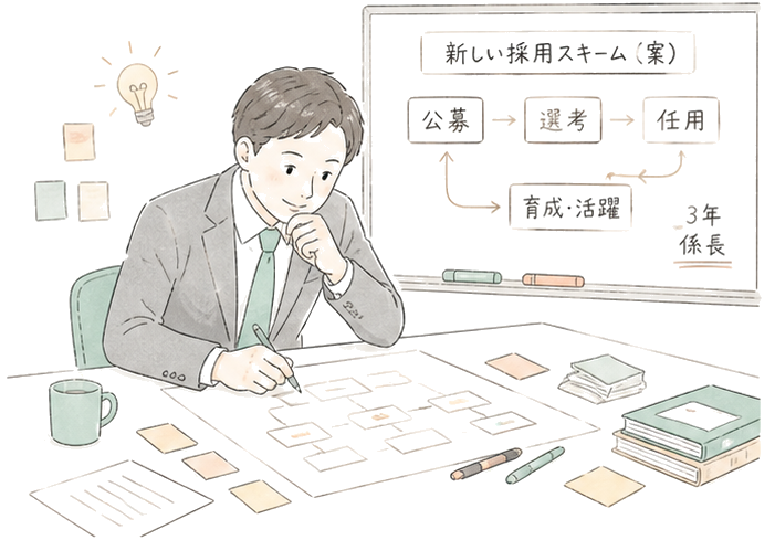 新しい採用スキームを設計している様子