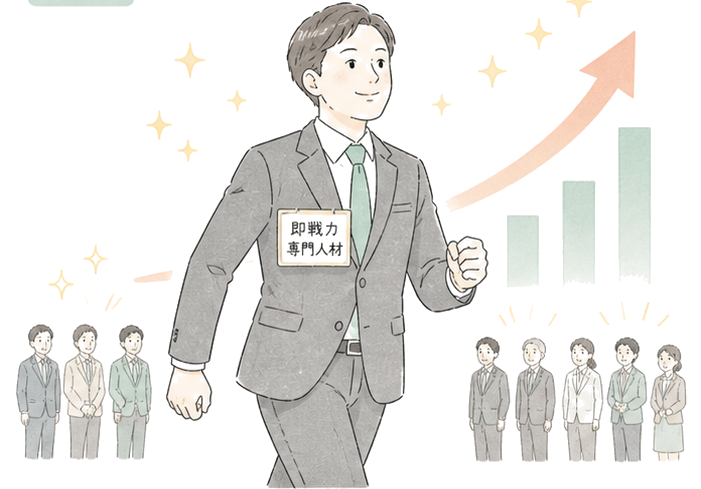 即戦力人材が採用され、事業が前進している様子